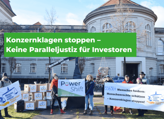 Protest gegen Konzerklagen